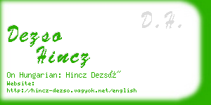 dezso hincz business card